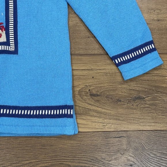 Quacker Factory Sweater Tunic Women Medium Embroidered Sea Life Seashell Coastal - Picture 3 of 12